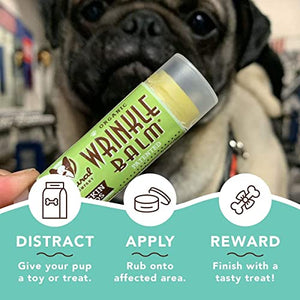 Natural Dog Company Wrinkle Balm (0.15-oz Trial Stick) | Healing & Soothing Balm | All-Natural & Organic | Vegan & Veterinarian-Approved | for Face Wrinkles and Skin Folds | Ideal for Bulldogs & Pugs