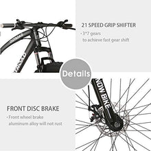 Load image into Gallery viewer, Max4out Fat Tire Mountain Bike 21 Speed Shimano Derailleur, with High Carbon Steel Frame, Double Disc Brake and Front Suspension Anti-Slip Bikes with 26 inch Wheels, Black
