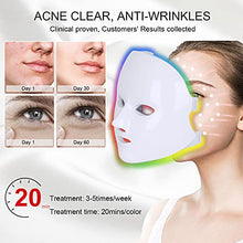Load image into Gallery viewer, LED Face Mask Light Therapy, NEWKEY LED Facial Skin Care Mask, 7 Colors Red and Blue Light Therapy Mask, Photon LED Mask for Acne Reduction - Dark Spot - Anti Wrinkles
