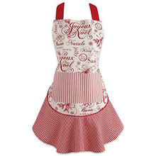 Load image into Gallery viewer, DII Kitchen Ruffled Holiday Apron, One Size, Joyeux Noel
