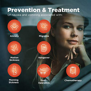 Reliefband Premier Anti-Nausea Wristband | FDA Cleared Nausea & Vomiting Relief for Anxiety, Migraine, Motion Sickness (Car, Air, Train, Sea), Hangover & Morning Sickness | Drug Free (Charcoal)