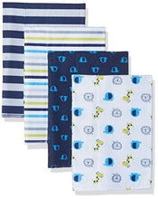 Load image into Gallery viewer, Gerber Baby 4 Pack Flannel Burp Cloth, Safari, One Size
