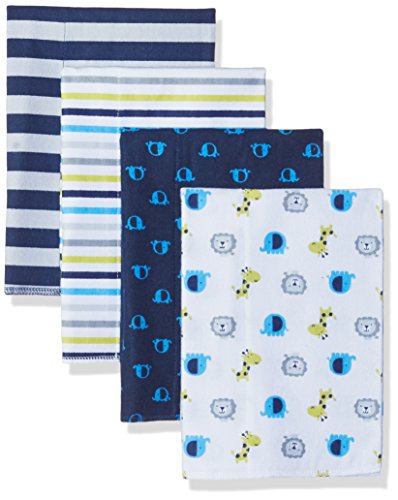 Gerber Baby 4 Pack Flannel Burp Cloth, Safari, One Size