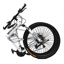 Load image into Gallery viewer, Niansill Adult Mountain Bikes, 24 Inch 21 Speed Gears Dual Disc Brakes Mountain Bicycle Steel Carbon Mountain Trail Bike High Carbon Steel Full Suspension Frame Folding Outroad Bikes, US Shipment
