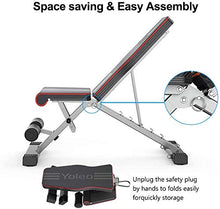 Load image into Gallery viewer, Yoleo Commercial Weight Bench, Adjustable/Foldable Strength Training Bench, Utility Incline/Decline Bench for Full Body Workout - Fast Folding
