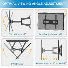 Load image into Gallery viewer, PERLESMITH TV Wall Mount Full Motion for Most 32-55 Inch Flat Curved TVs with Swivels, Tilts &amp; Extends, Dual Articulating Arms Wall Mount TV Bracket Supports TV up to 99 lbs, Max VESA 400x400
