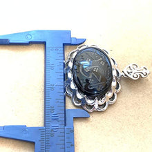 Load image into Gallery viewer, Black Akik Pendant for men and women | S925K | Jazaa Black Yemeni Aqeeq Stone Pendant | Jazaa Black Aqeeq Yemeni | AlAliGems
