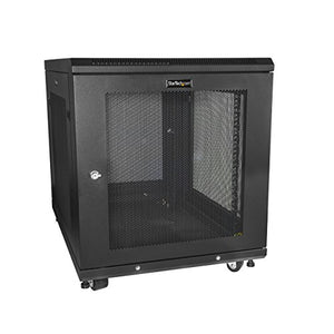 StarTech.com 19" 12U Server Rack Cabinet - 4-Post Adjustable Depth 2-30" Network Equipment Rack Enclosure w/Casters/Cable Management/1U Shelf/Locking Doors and Side Panels (RK1233BKM)