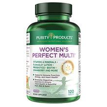 Load image into Gallery viewer, Women’s Perfect Multi by Purity Products - Balanced Multivitamin - Supports Urinary Tract Health, Immune, Bone + Muscle, Hair, Skin, Nails, an Elite Probiotic for Digestive Health + More - 120 Tablets
