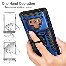 Load image into Gallery viewer, NZND Case for Samsung Galaxy Note 9 with Screen Protector (Maximum Coverage, Flexible TPU Film), [Military-Grade] Full-Body Protective, Magnetic Car Mount Ring Holder, Heavy-Duty Durable Case (Blue)
