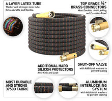Load image into Gallery viewer, TBI Pro Garden Hose Expandable and Flexible - Super Durable 3750D Fabric | 4-Layers Flex Strong Latex | No-Rust Brass Connectors with Pocket Protectors - Water Hoses for Gardening(50FT Hose Only) New
