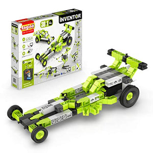 Engino Inventor - 30-IN-ONE |BUILD 30 Motorized Models | Assemble Drag Racer, Drawbridge, Truck , T-Rex, Helicopter, Elevator and so much more | STEM Construction Kit