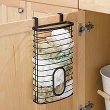 Load image into Gallery viewer, iDesign Axis Over the Cabinet Kitchen Storage Holder for Plastic and Garbage Bags - Matte Black
