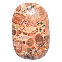 Load image into Gallery viewer, Zenergy Gems Selenite Charged Hand-Carved Natural Peruvian Leopardskin Jasper Palm Stone/Worry Stone + Selenite Heart Charging Crystal [Included]
