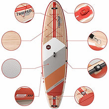 Load image into Gallery viewer, THURSO SURF Inflatable Stand Up Paddle Board All-Around SUP Waterwalker 132 11'×32''×6'' Deluxe Package | Carbon Shaft Paddle | Roller Backpack | Dual Chamber Pump | Coiled Leash (Crimson)
