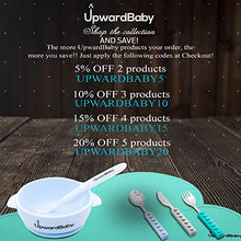 Load image into Gallery viewer, Baby Bowls with Suction - 4 Piece Silicone Set with Spoon - UpwardBaby - for Babies Kids Toddlers - BPA Free - First Stage Self Feeding
