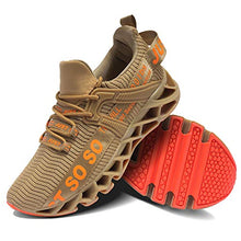 Load image into Gallery viewer, JSLEAP Mens Fashion Sneaker Breathable Running Shoes Lightweight Walking Shoes,Gold1,US 11

