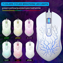 Load image into Gallery viewer, Gaming Keyboard and Mouse Combo, K1 LED Rainbow Backlit Keyboard with 104 Key Computer PC Gaming Keyboard for PC/Laptop(White)
