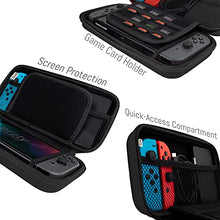 Load image into Gallery viewer, Orzly Carry Case Compatible with Nintendo Switch and New Switch OLED Console - Black Protective Hard Portable Travel Carry Case Shell Pouch with Pockets for Accessories and Games
