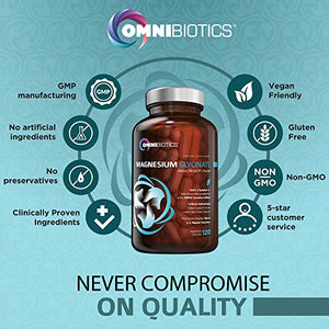 Magnesium Glycinate - 100% Pure Albion TRAACS Bisglycinate Chelate Supplement - 200 mg - 120 Vegetarian Capsules