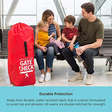 Load image into Gallery viewer, J.L. Childress Gate Check Bag for Single Umbrella Strollers, Durable and Lightweight, Water-Resistant, Drawstring Closure with Adjustable Lock, Webbing Handle, Includes Stretch Zipper Pouch, Red
