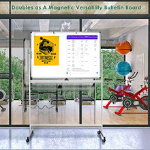 Load image into Gallery viewer, Double Sided Mobile Whiteboard, 48 x 32 inches Large Rolling White Board, maxtek Reversible Magnetic Dry Erase Board Easel Standing Whiteboard on Wheels for Home Office Classroom
