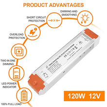 Load image into Gallery viewer, 120 Watts 12V 10A Dimmable LED Driver Dimming LED Power Supply 110V to 12V DC led Transformer 12v dimmable
