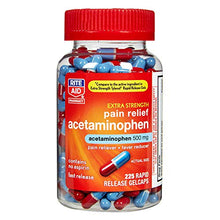 Load image into Gallery viewer, Rite Aid Extra Strength 500 mg Acetaminophen Pain Relief, Rapid Release Gelcaps - 225 Count | Pain Reliever, Joint Pain Relief | Muscle Pain Relief | Arthritis Pain Relief | Back Pain Relief Products
