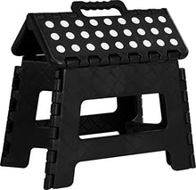 Load image into Gallery viewer, Utopia Home Foldable Step Stool for Kids - 11 Inches Wide and 8 Inches Tall - Holds Up to 300 lbs - Lightweight Plastic Folding Step Stool for Kids, Kitchen, Bathroom &amp; Living Room (Black, 1)
