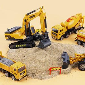 iPlay, iLearn Construction Site Vehicles Toy Set, Kids Engineering Playset, Tractor, Digger, Crane, Dump Trucks, Excavator, Cement, Steamroller, Birthday Gift for 3 4 5 Year Old Toddlers Boys Children