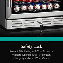 Load image into Gallery viewer, Kalamera 24 inch Beverage Refrigerator - 154 Cans Capacity Beverage Cooler- Fit Perfectly into 24" Space Built in Counter or Freestanding - for Soda, Water, Beer or Wine - For Kitchen or Bar with Blue Interior Light
