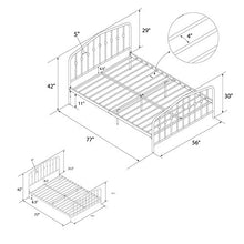 Load image into Gallery viewer, Novogratz Bushwick Metal Bed with Headboard and Footboard | Modern Design | Full Size - White
