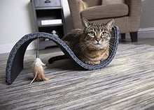 Load image into Gallery viewer, SmartyKat Scratch Scroll with Feather Toy, Multi-Surface Sisal &amp; Carpet Cat Scratcher, Interactive Scratching Outlet &amp; Lounger
