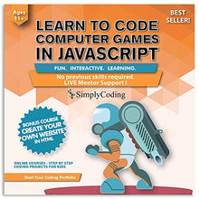 Load image into Gallery viewer, Coding for Kids: Learn to Code Javascript - Video Game Design Coding Software - Computer Programming for Kids, Ages 11-18, (PC, Mac, Chromebook Compatible)
