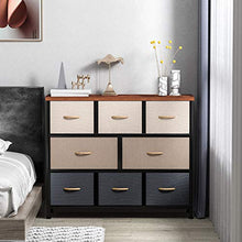 Load image into Gallery viewer, 8 Drawer Dresser Organizer Fabric Storage Chest for Bedroom, Hallway, Entryway, Closets, Nurseries，Furniture Storage Tower Sturdy Steel Frame, Wood Top, Removable Fabric Bins (Cream)
