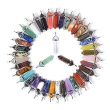 Load image into Gallery viewer, 24pcs All Natural Semi-Precious Gemstone Crystal Healing Hexagonal Point Pendant Bead
