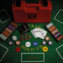 Load image into Gallery viewer, RUNIC Exclusive Poker Set 300 pcs, 14 Gram Clay Poker Chips for Texas Holdem, Black Jack, Casino Grade Chips, Features a Tasteful Shock Resistant Poker Case (Red)
