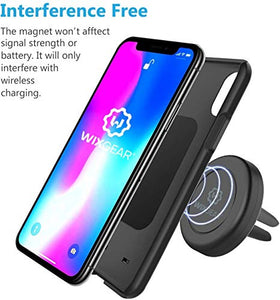 Magnetic Phone Holder for Car, WixGear [2 Pack] Universal Air Vent Magnetic Phone Holder for Car, Phone Holder for Car for Cell Phones and Mini Tablets with 4 Metal Plates