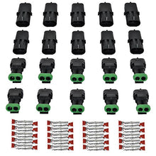 Load image into Gallery viewer, MUYI 10 Kit 2 Pin Way Waterproof Electrical Connector 2.5mm Series Terminals Quick Locking Wire Harness Sockets
