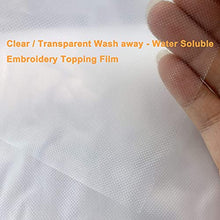 Load image into Gallery viewer, New brothread Light Weight Clear Wash Away - Water Soluble Embroidery Topping Film - 10"x10 Yd roll - Cut into Various Sizes for Machine Embroidery and Hand Sewing
