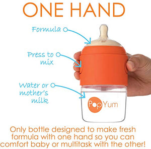 PopYum 9 oz Anti-Colic Formula Making/Mixing/Dispenser Baby Bottles, 3-Pack