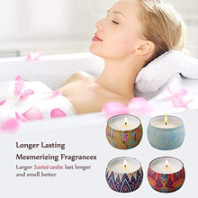 Load image into Gallery viewer, Yinuo Mirror Scented Candles Gift Set, Natural Soy Wax 4.4 Oz Portable Travel Tin Candles Women Gift with Strongly Fragrance Essential Oils for Aromatherapy- 4 Pack
