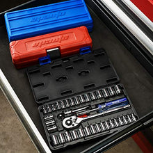 Load image into Gallery viewer, 40 Pieces - EPAuto 1/4-Inch &amp; 3/8-Inch Drive Socket Set with 72 Tooth Reversible Ratchet

