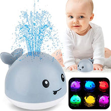 Load image into Gallery viewer, ZHENDUO Baby Bath Toys, Whale Automatic Spray Water Bath Toy, Induction Sprinkler Bathtub Shower Toys for Toddlers Kids Boys Girls, Pool Bathroom Toy for Baby (Gray)
