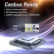 Load image into Gallery viewer, LASFIT 921 LED Bulb 912 T15 Reverse Back Up Light CANBUS Error Free Bulb 904 916 6000K Xenon White , 2022 New Upgrade Design(Pack of 2)

