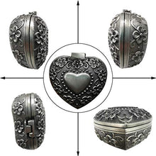 Load image into Gallery viewer, Small Jewelry Box Gifts for Her | Vintage Earring &amp; Ring Gift Box - Antique Rosary &amp; Trinket keepsake Gift Boxes in Heart Shape

