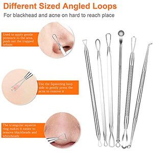 2022 Latest 15 PCS Pimple Popper Tool Kit, Blackhead Remover Comedone Acne Extractor Tools, Professional Sharp Stainless Skin Blemish Removal Pimple Tools with Metal Case