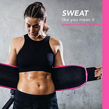 Load image into Gallery viewer, Sweet Sweat Premium Waist Trimmer (Pink Logo) for Men &amp; Women ~ Includes Free Sample of Sweet Sweat Gel! (SM: 8" Width x 35" Length)

