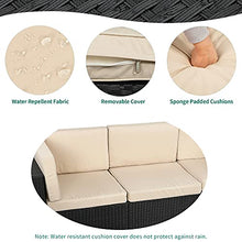 Load image into Gallery viewer, YITAHOME 7 Pieces Outdoor Conversation Set Patio Sectional Sofa PE Rattan Wicker Furniture Set Backyard Couch with Table &amp; Cushions for Porch Lawn Garden (Black)
