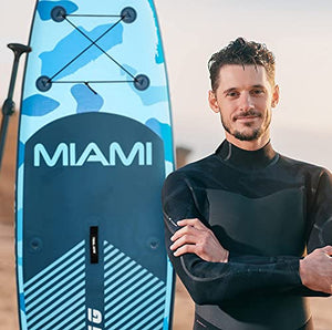 Tidal King Miami 10' 6" Stand Up Paddle Board ISUP - with Adjustable Paddle, Top Accessories - Pump, Leash & Backpack - Standard SUP or Kayak Kit Options (SUP/Kayak)